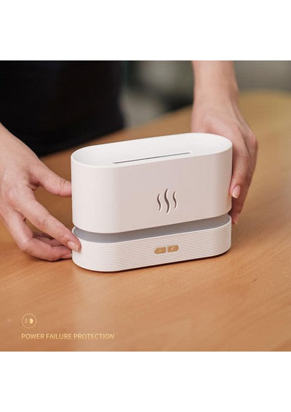 1-🔥🌫️ Alev Efektli Ultrasonik Hava Nemlendirici | LED Işıklı Buhar Makinesi