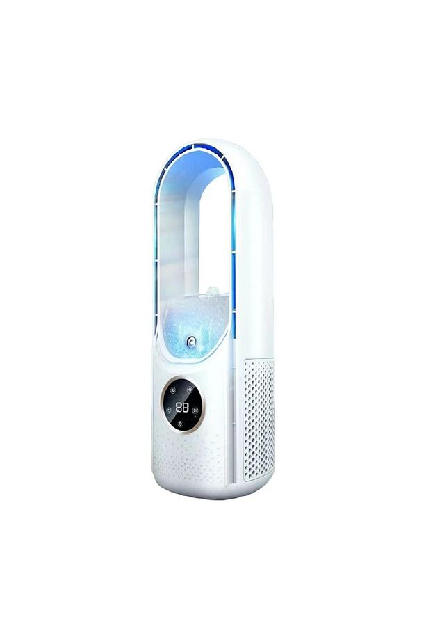 4-🌬️💡 Kanatsız Taşınabilir Masaüstü Vantilatör | LED Işıklı + Sessiz + Şık Tasarım!