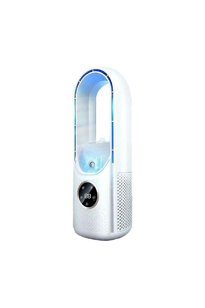 4-🌬️💡 Kanatsız Taşınabilir Masaüstü Vantilatör | LED Işıklı + Sessiz + Şık Tasarım!
