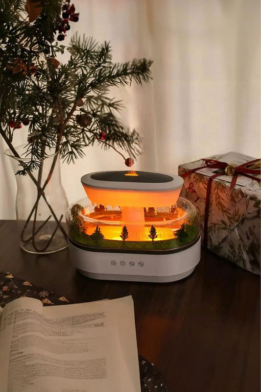 2- 🌫️🌿 Yağmur Ormanı Hava Nemlendirici | LED Işıklı + Doğal Sesli Aroma Difüzör 🌿🌫️