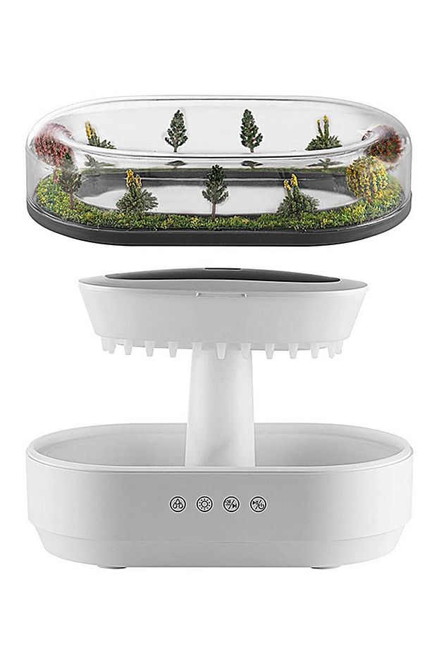 2- 🌫️🌿 Yağmur Ormanı Hava Nemlendirici | LED Işıklı + Doğal Sesli Aroma Difüzör 🌿🌫️