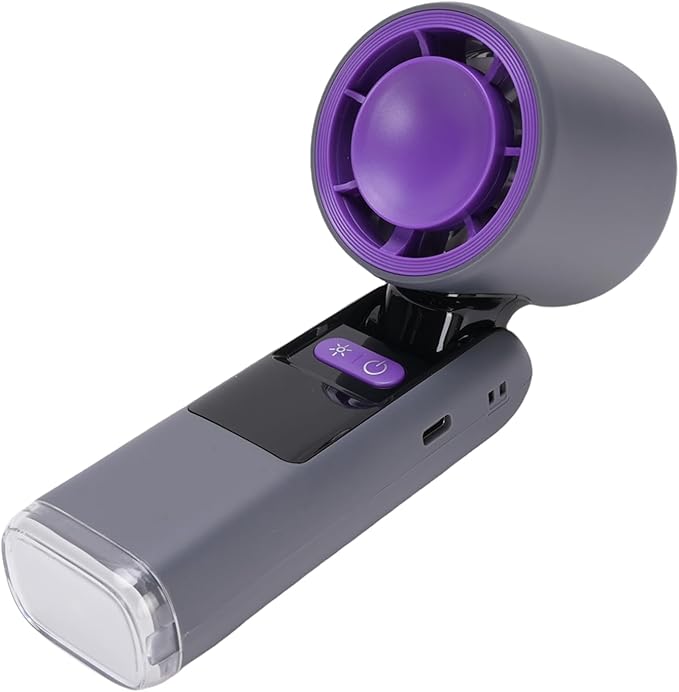 6-🌬️🔦 Taşınabilir Katlanabilir Mini Fan | LED Fener + Dijital Ekranlı Ultra Güçlü Soğutucu!
