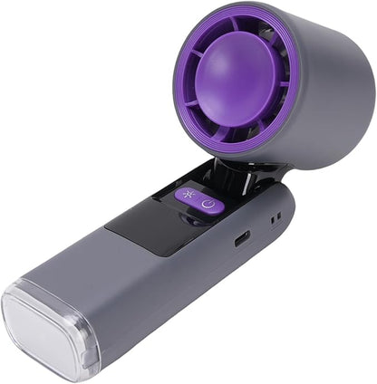 6-🌬️🔦 Taşınabilir Katlanabilir Mini Fan | LED Fener + Dijital Ekranlı Ultra Güçlü Soğutucu!