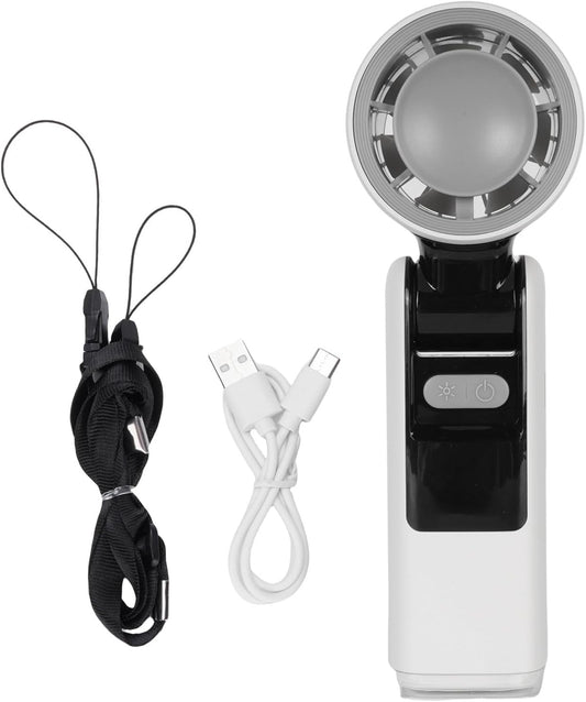 6-🌬️🔦 Taşınabilir Katlanabilir Mini Fan | LED Fener + Dijital Ekranlı Ultra Güçlü Soğutucu!